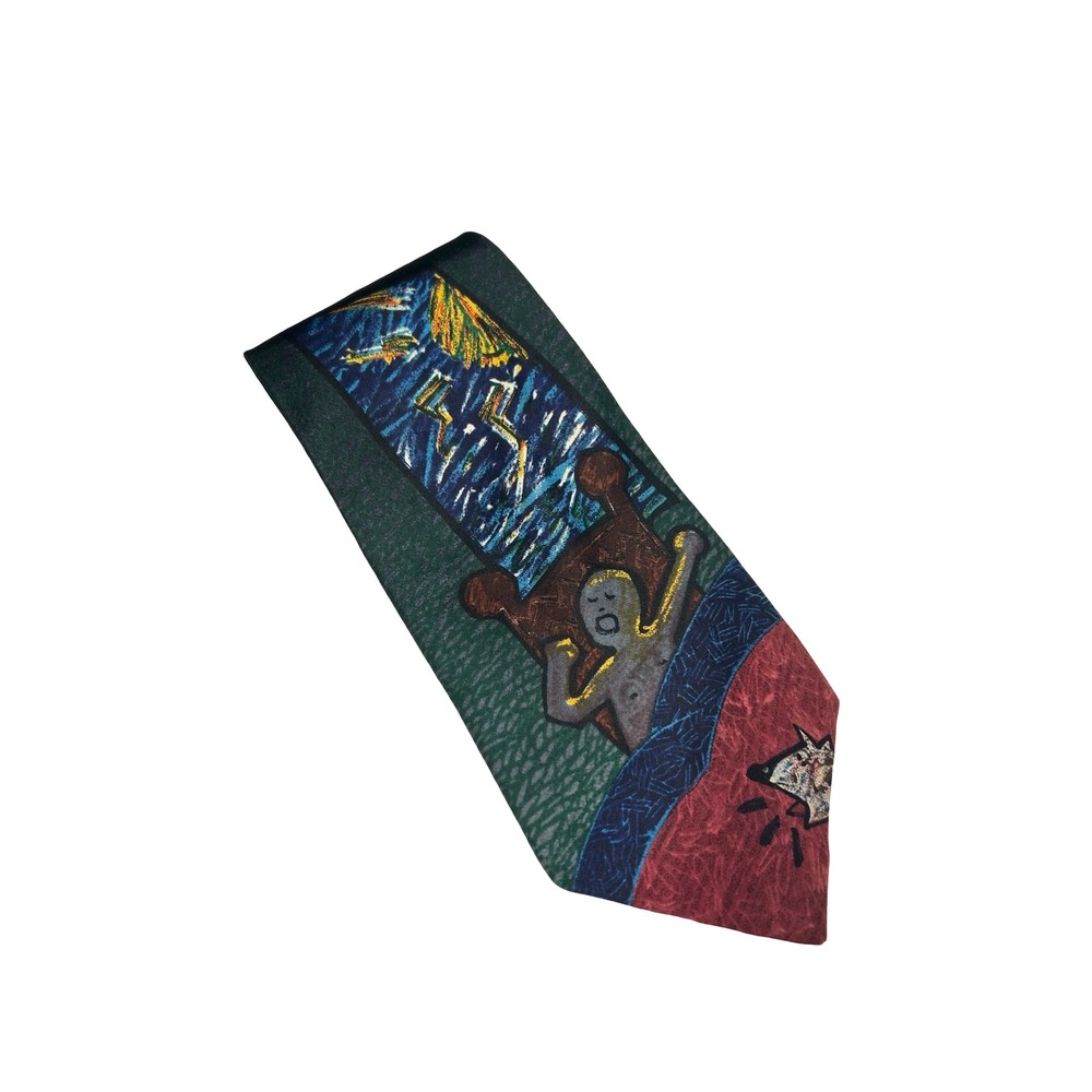 The Beatles Good Morning Good Morning Silk Tie Green Graphic 1967 Apple Corps